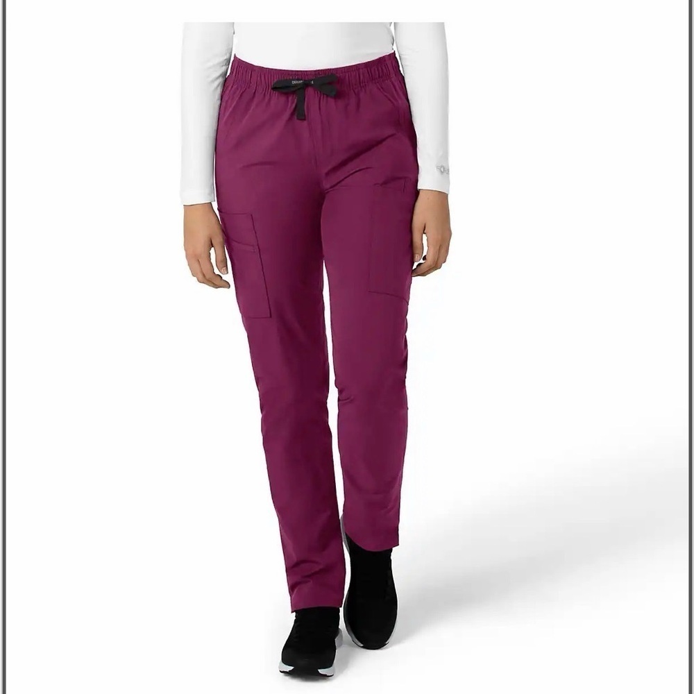 Carhartt Straight Leg Drawstring Scrub Pant in Wine Petite Large